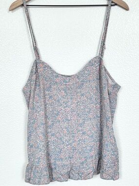 American Eagle Floral Peplum Cami Tank Top XL Y2K Boho NWT
